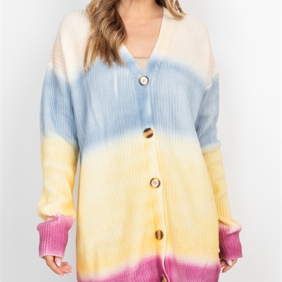 Tie Dye Sweater knit cardigan - Picture 10 of 13